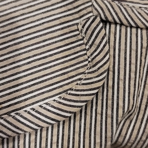 Sigrid Olsen Duo Color Seersucker 100% Cotton Striped Short Jacket Gray 6 - Picture 4 of 16